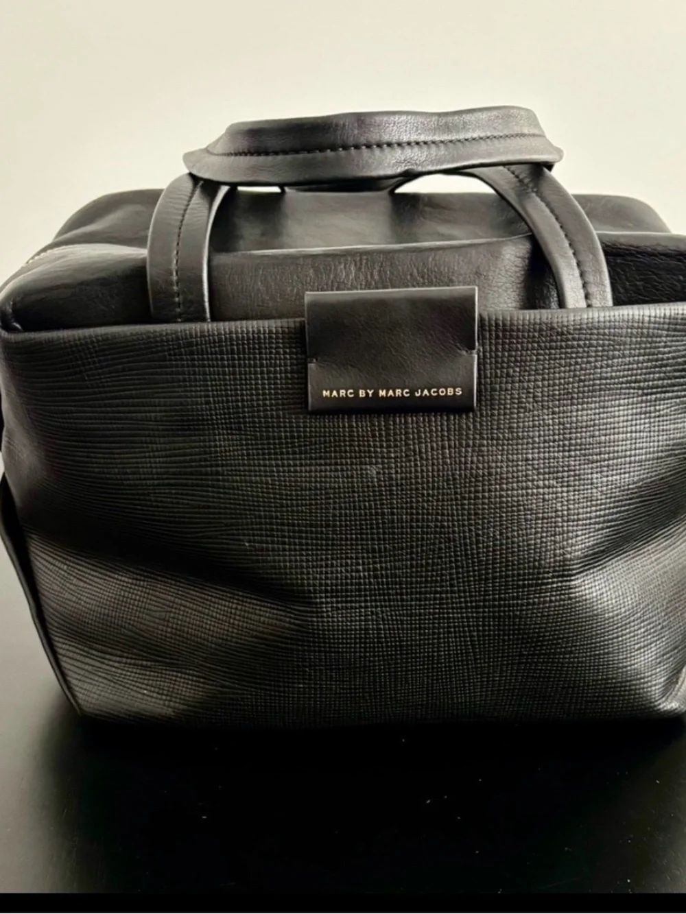 Marc by Marc Jacobs Black Textured Leather Satchel